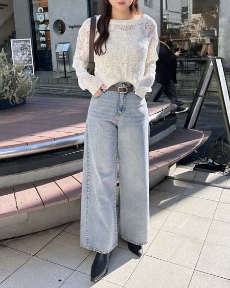 INGNI（イング） 透かし編みニットプルオーバー ｱｲﾎﾞﾘｰ