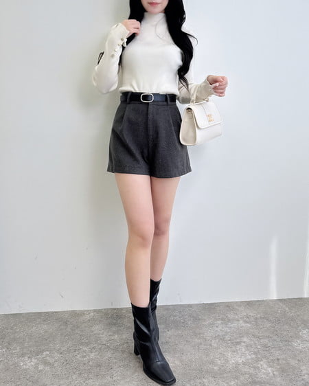 INGNI(イング) ウール混ショートパンツ グレー