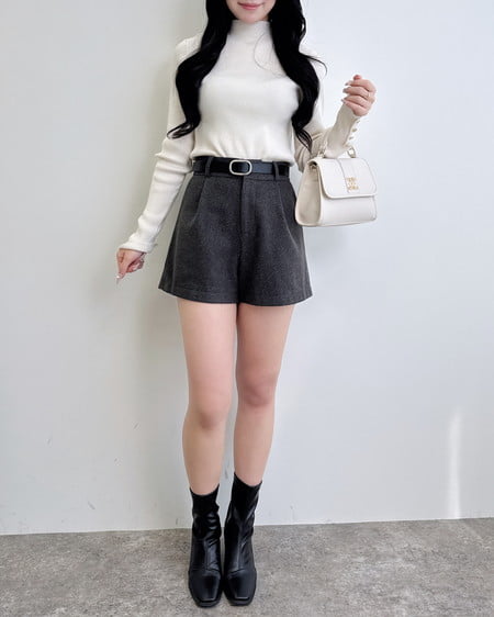 INGNI(イング) ウール混ショートパンツ グレー