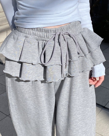 INGNI（イング） フリルスウェットパンツ ｸﾞﾚｰ