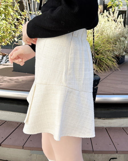 INGNI（イング） アシメ切替ツイードミニスカパン ｵﾌ/ﾂｲｰﾄﾞ