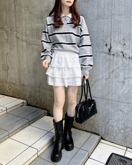 INGNI（イング） レースフリルスカパン ｵﾌﾎﾜｲﾄ