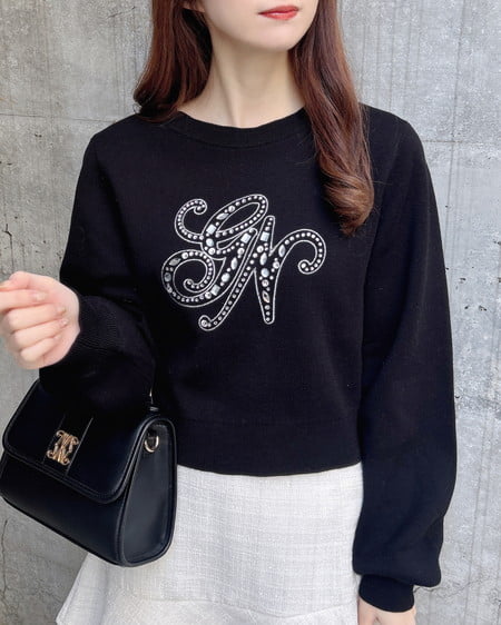 INGNI（イング） イニシャルビジューロゴニット ｸﾛ