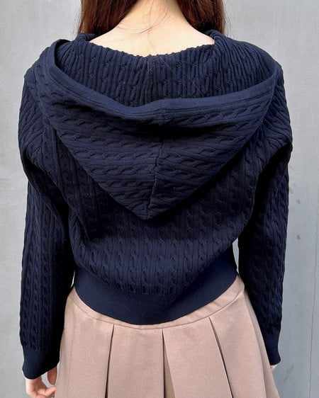 INGNI（イング） プレート付ケーブルニットパーカー ｺﾝ