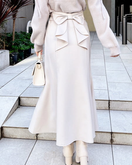 バックリボンマーメイドスカート