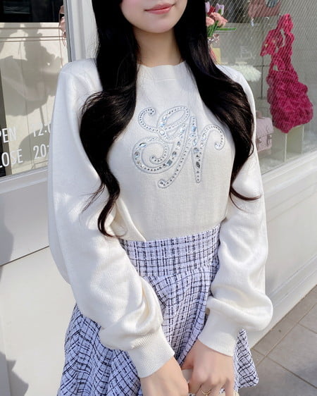 INGNI(イング) バックリボンツイードフレアスカパン オフ/ツイード