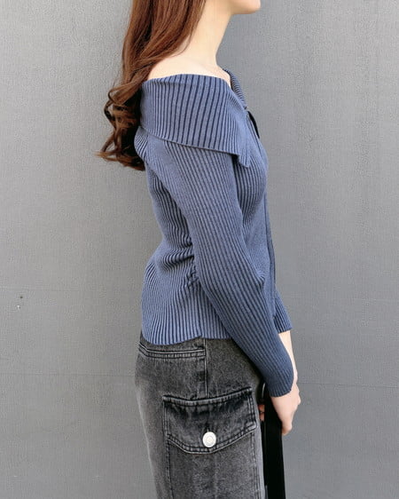 INGNI（イング） 襟付オフショルニットカーディガン ｺﾝ