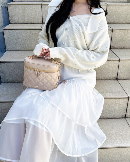 INGNI（イング） シアーティアードスカート ｵﾌﾎﾜｲﾄ