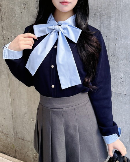 INGNI(イング) ボウタイドッキングニット コン/ブルー