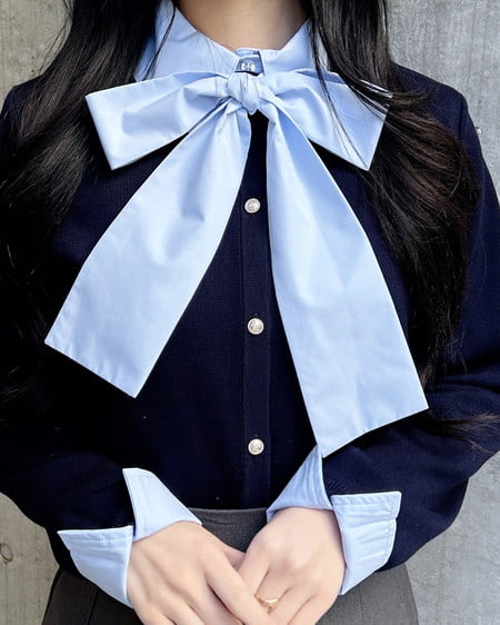 INGNI(イング) ボウタイドッキングニット コン/ブルー