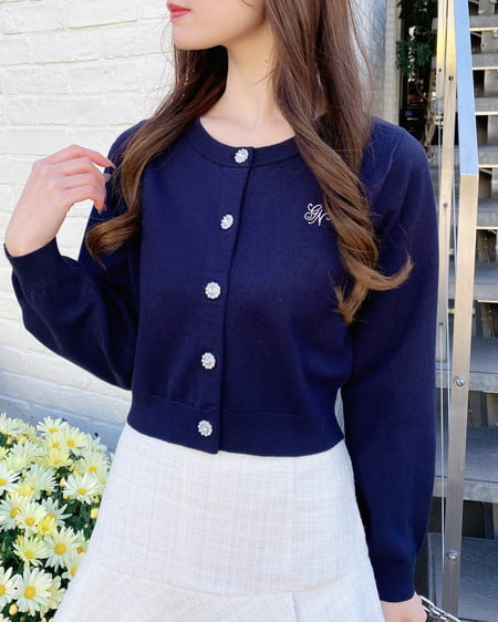 INGNI（イング） ビジューボタンニットカーディガン ｺﾝ