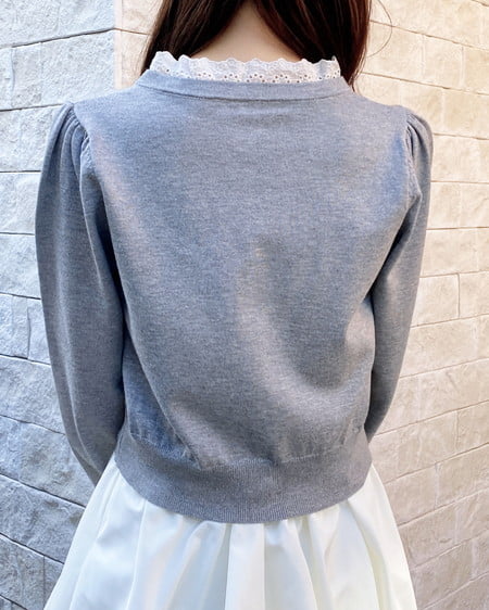 INGNI（イング） レースボウタイニット ｸﾞﾚｰ