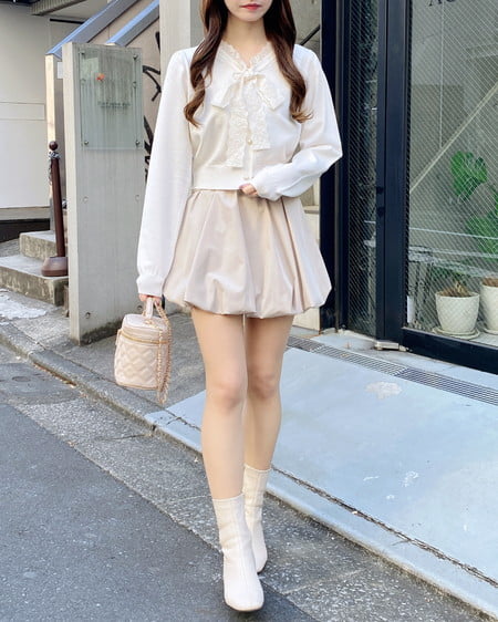 INGNI（イング） レースボウタイニット ｱｲﾎﾞﾘｰ