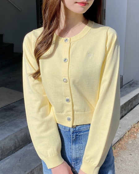 INGNI（イング） ビジューボタンニットカーディガン ｲｴﾛｰ