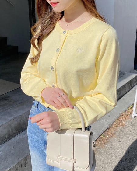 INGNI(イング) ビジューボタンニットカーディガン ｲｴﾛｰ