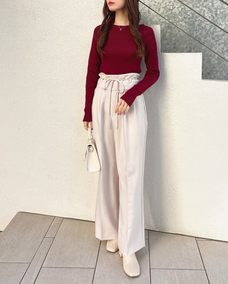 INGNI（イング） ボートネック袖金ボタンニット ﾎﾞﾙﾄﾞｰ