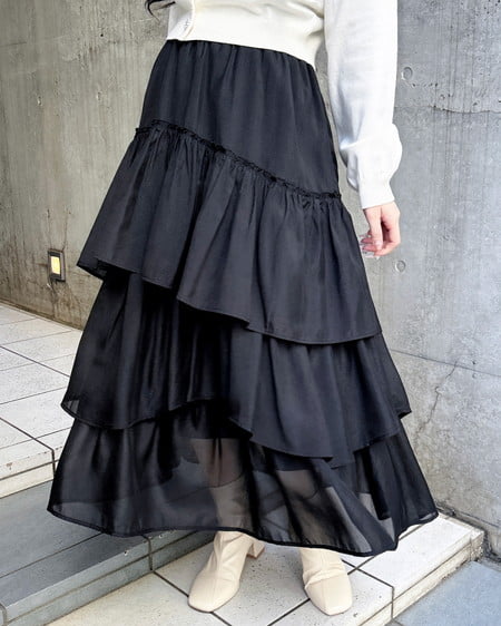 シアーティアードスカート