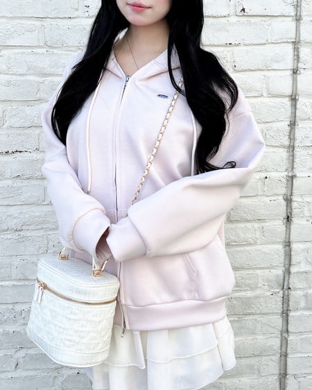 INGNI（イング） 胸プレート付ダンボールダブルジップパーカー ﾗｲﾄﾋﾟﾝｸ