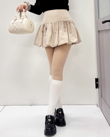 INGNI(イング) リボンバルーンミニスカパン ベージュ