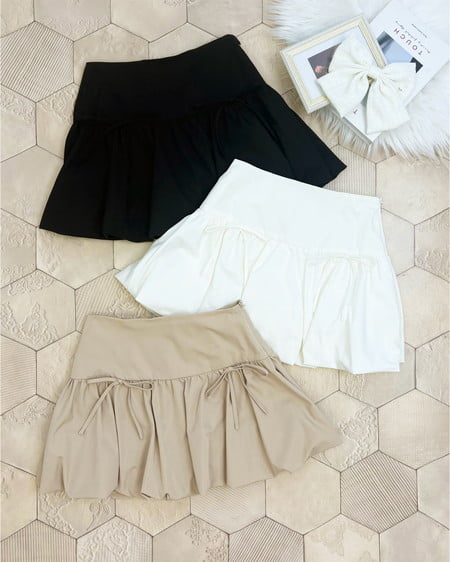 INGNI（イング） リボンバルーンミニスカパン ｵﾌﾎﾜｲﾄ