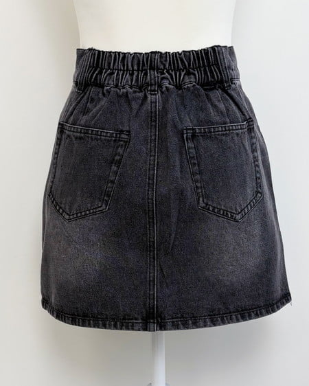 INGNI（イング） ラインストーンデニムミニスカート ｸﾞﾚｰ