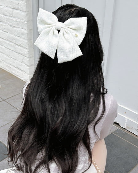 ツイードリボンバレッタ