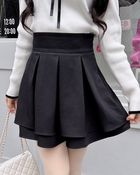 INGNI（イング） バックレースアップタックフレアスカート ｸﾛ