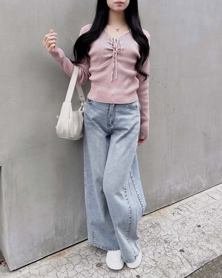 INGNI（イング） フロントギャザーニット ﾋﾟﾝｸ