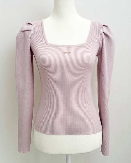 INGNI（イング） プレート付パフスリーブリブニット ﾋﾟﾝｸ