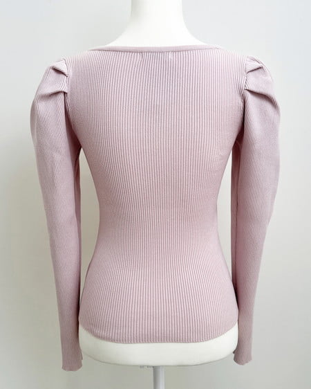 INGNI（イング） プレート付パフスリーブリブニット ﾋﾟﾝｸ