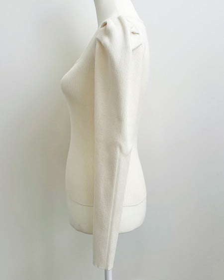 INGNI（イング） プレート付パフスリーブリブニット ｱｲﾎﾞﾘｰ