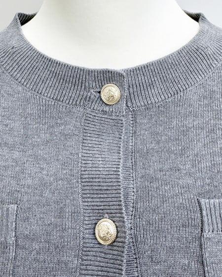 INGNI（イング） フリルレイヤードニットカーディガン ｸﾞﾚｰ/ﾌﾞﾙｰｽﾄﾗｲﾌﾟ