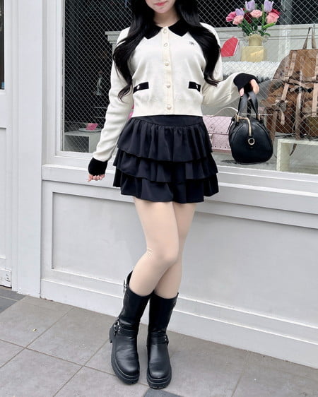 INGNI(イング) フリルミニスカパン クロ