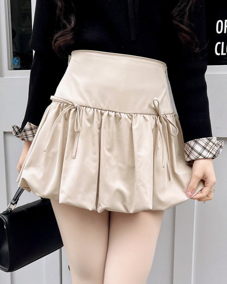 INGNI（イング） リボンバルーンミニスカパン ﾍﾞｰｼﾞｭ