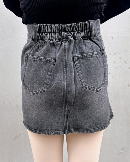 INGNI（イング） ラインストーンデニムミニスカート(セットアップ対応) ｸﾞﾚｰ