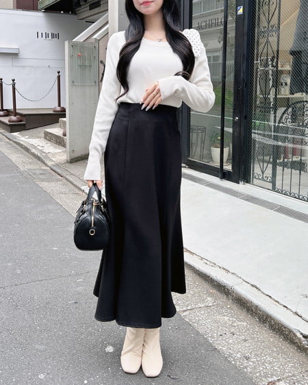 INGNI(イング) ワンショルドット肩リボンニット オフホワイト