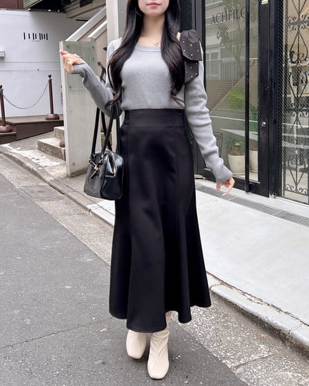 INGNI（イング） ワンショルビジュー付肩リボンニット ｸﾞﾚｰ