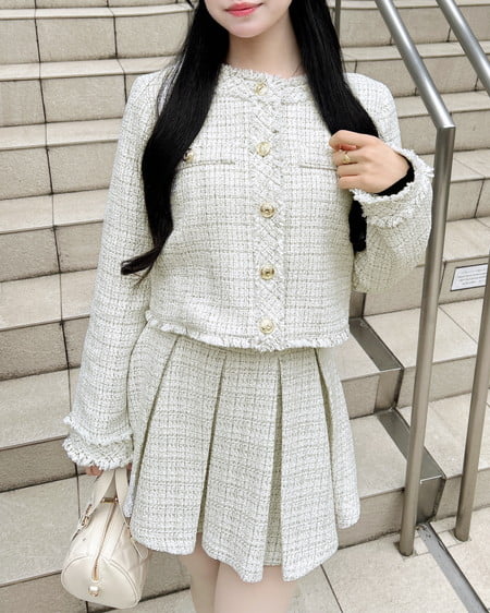 INGNI（イング） ツイードフリンジジャケット(セットアップ対応) ｵﾌ/ﾂｲｰﾄﾞ