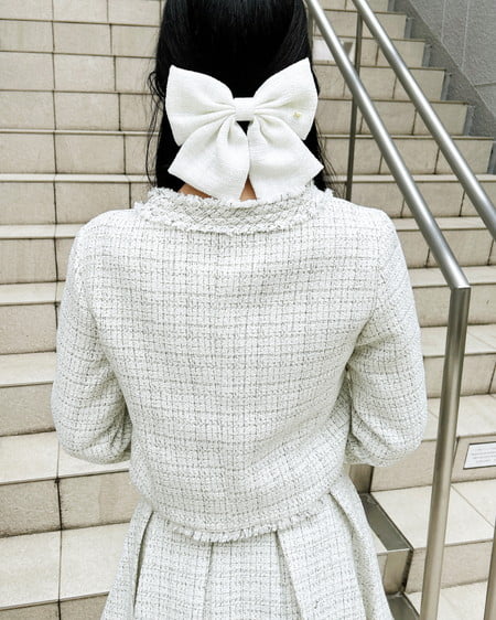 INGNI(イング) ツイードリボンバレッタ アイボリー