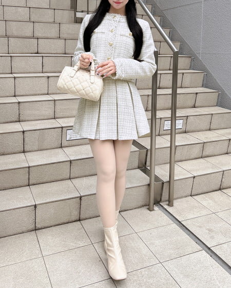 INGNI（イング） ツイードフリンジジャケット(セットアップ対応) ｵﾌ/ﾂｲｰﾄﾞ