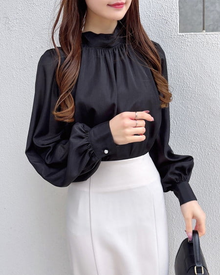 INGNI(イング) ボウタイブラウス クロ