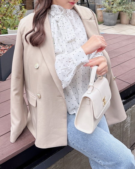 INGNI（イング） ボウタイブラウス ｵﾌﾎﾜｲﾄ/ﾄﾞｯﾄ