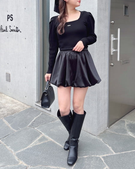 INGNI(イング) サテンバルーンスカパン クロ