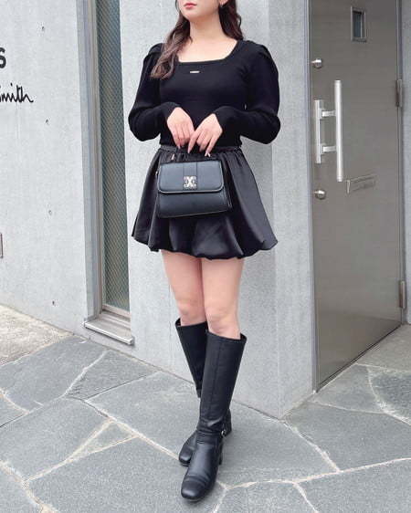 INGNI(イング) サテンバルーンスカパン クロ