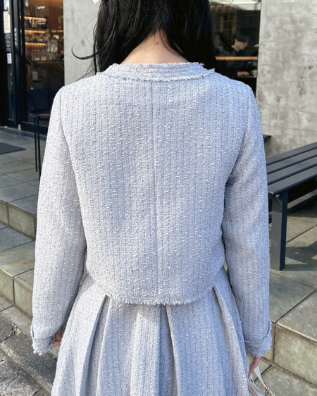 INGNI(イング) ツイードフリンジジャケット(セットアップ対応) サックス/ツイード