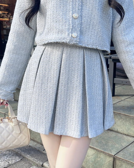 INGNI（イング） ツイードボックスプリーツスカパン(セットアップ対応) ｻｯｸｽ/ﾂｲｰﾄﾞ