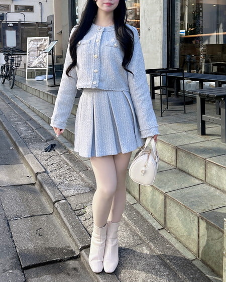 INGNI（イング） ツイードボックスプリーツスカパン(セットアップ対応) ｻｯｸｽ/ﾂｲｰﾄﾞ