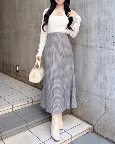 INGNI(イング) ビット付デコルテオープンリブニット オフホワイト