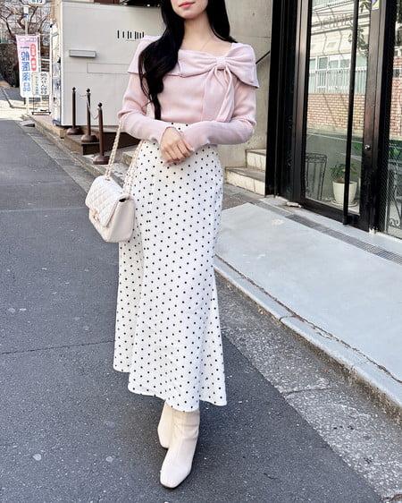 INGNI(イング) リボンオフショルニット ピンク