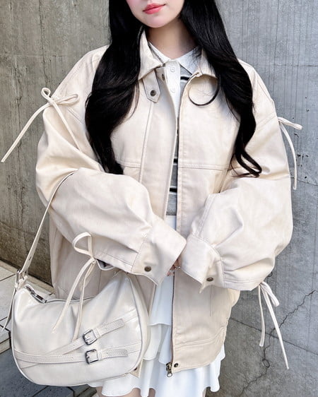 INGNI（イング） マルチWayリボンフェイクレザービッグブルゾン ｱｲﾎﾞﾘｰ